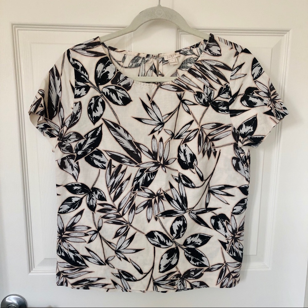 J. Crew tropical linen top
